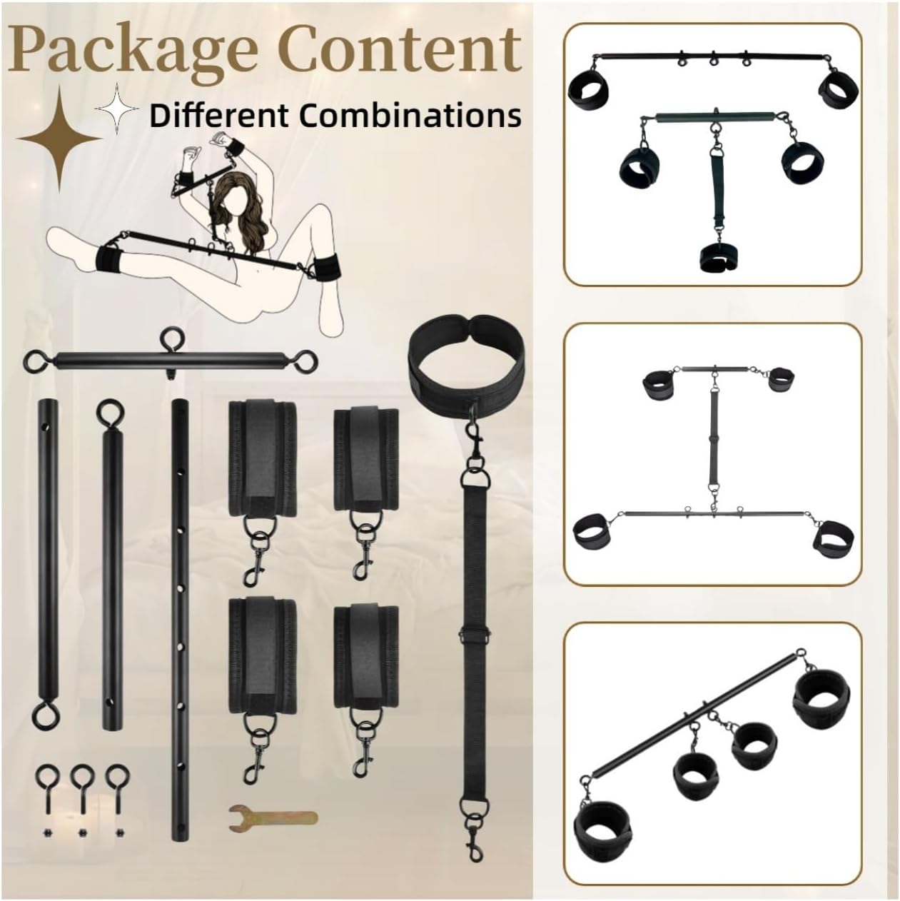 BoundFrame Adjustable BDSM Bar Restraint Kit