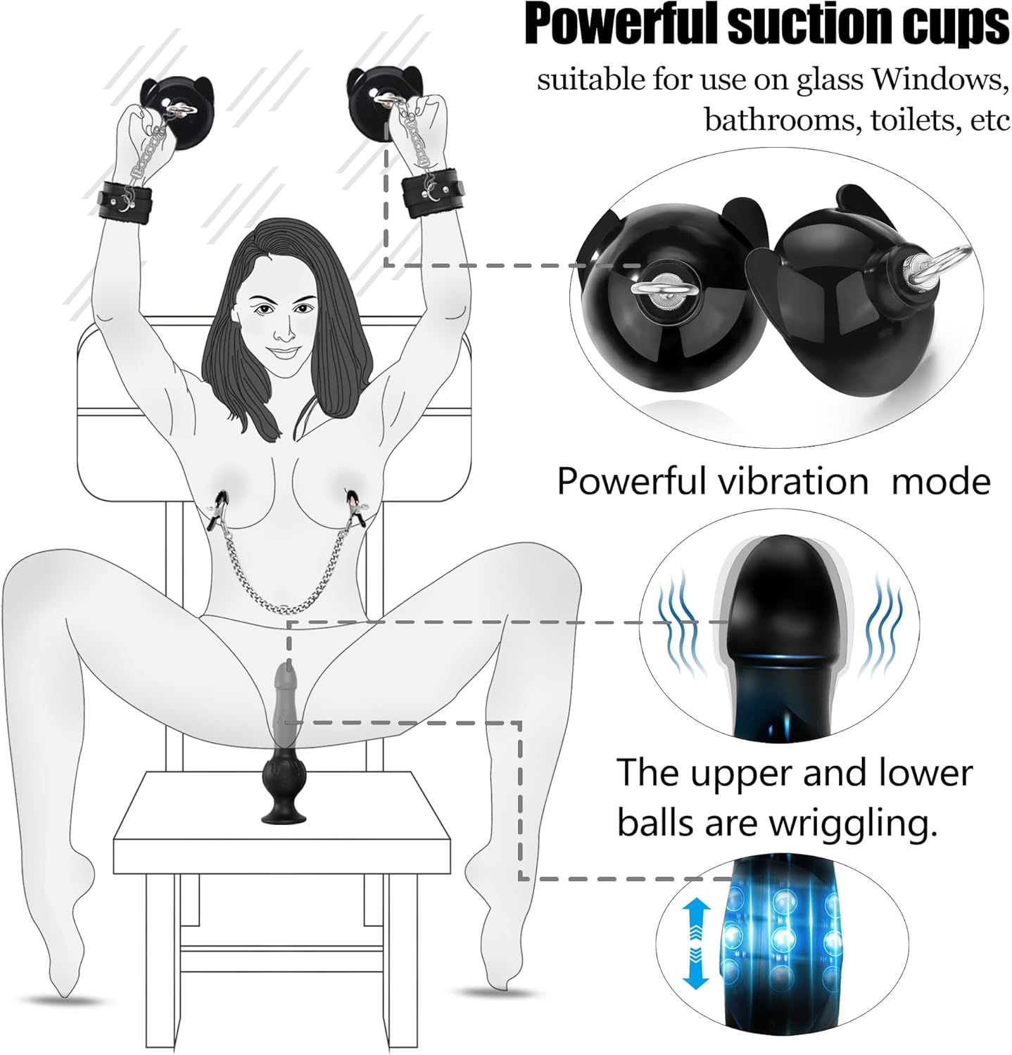 BoundMotion Deluxe Thrusting Dildo and BDSM Set