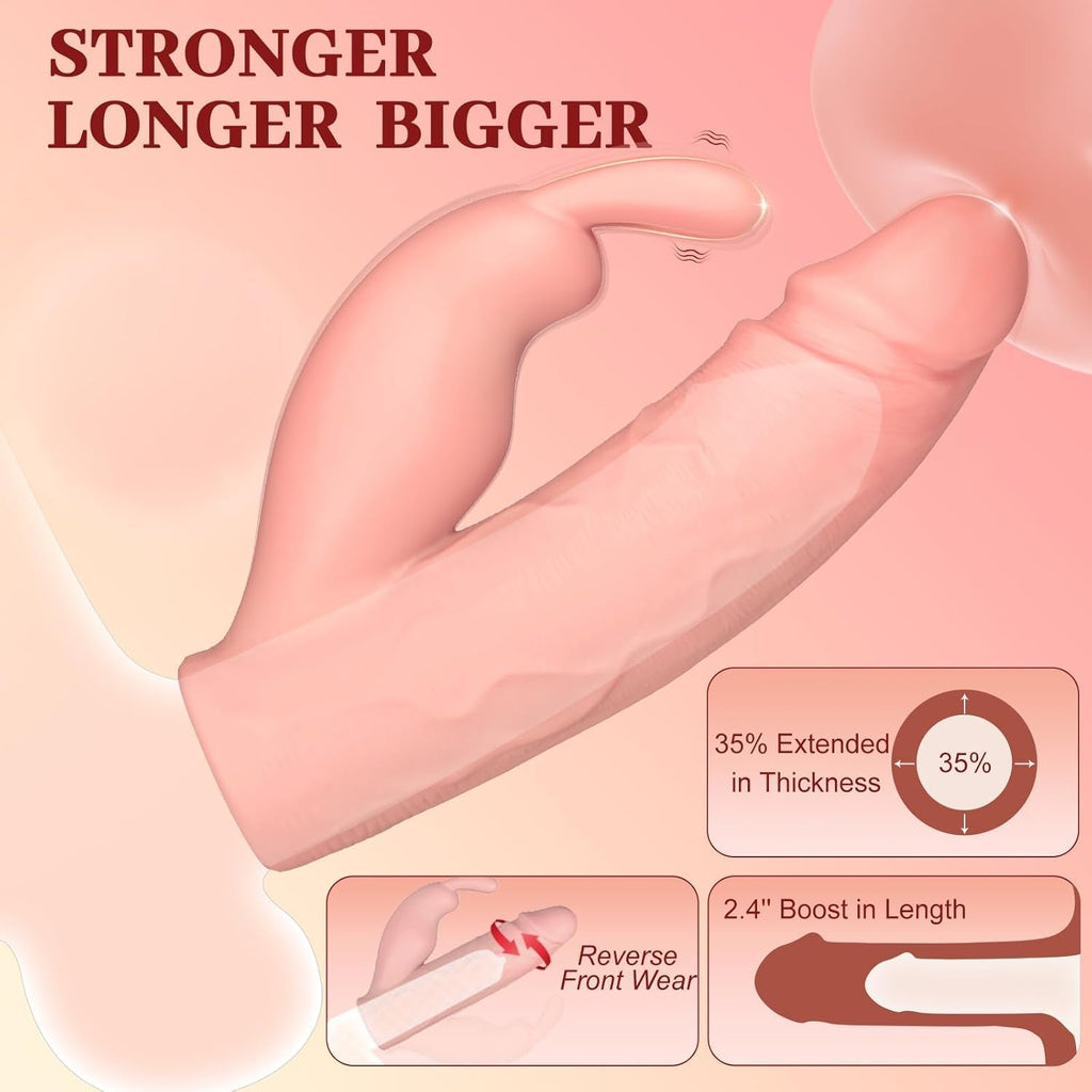 BunnyBoost Rabbit Vibrating Clit Stimulation Penis Sleeve