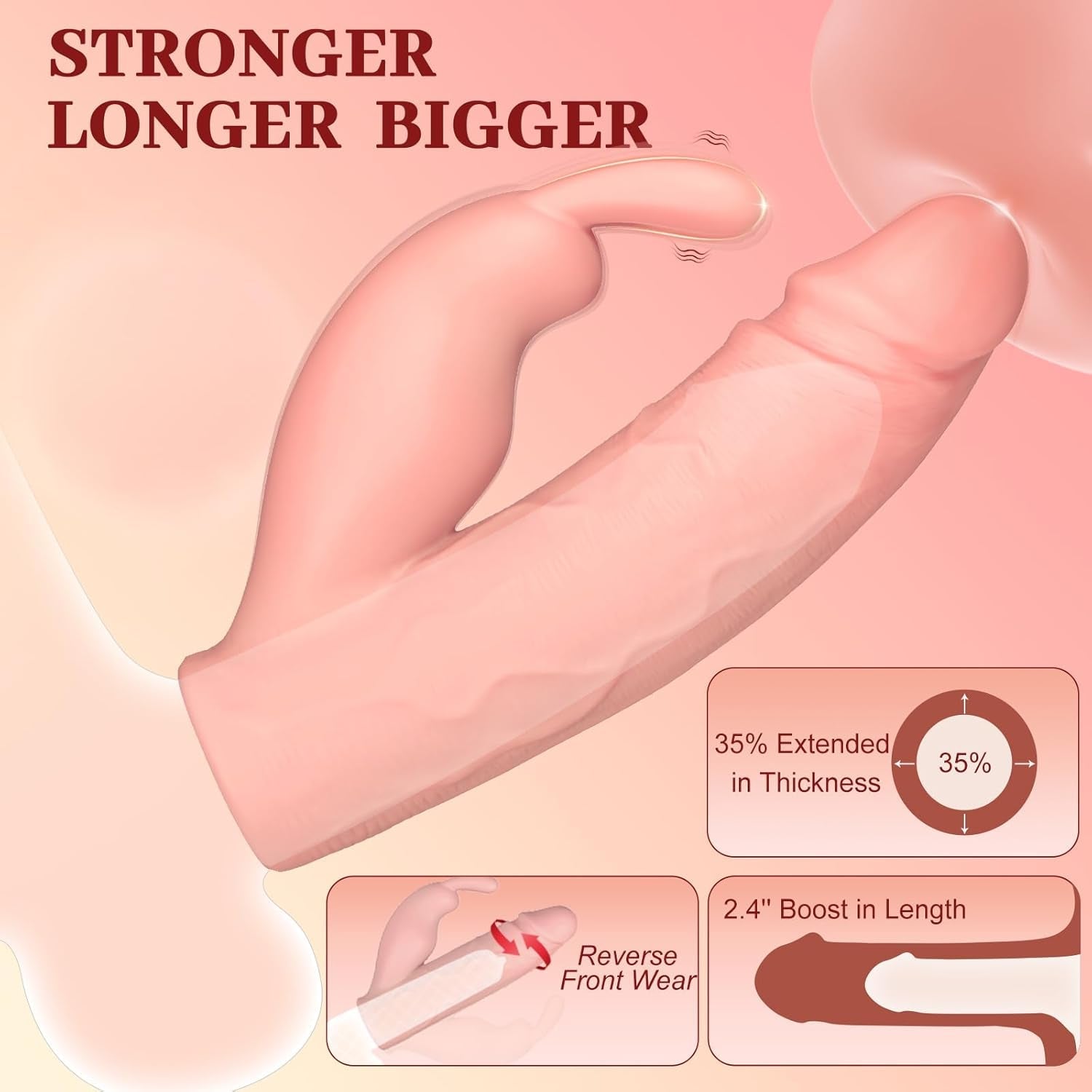 BunnyBoost Rabbit Vibrating Clit Stimulation Penis Sleeve