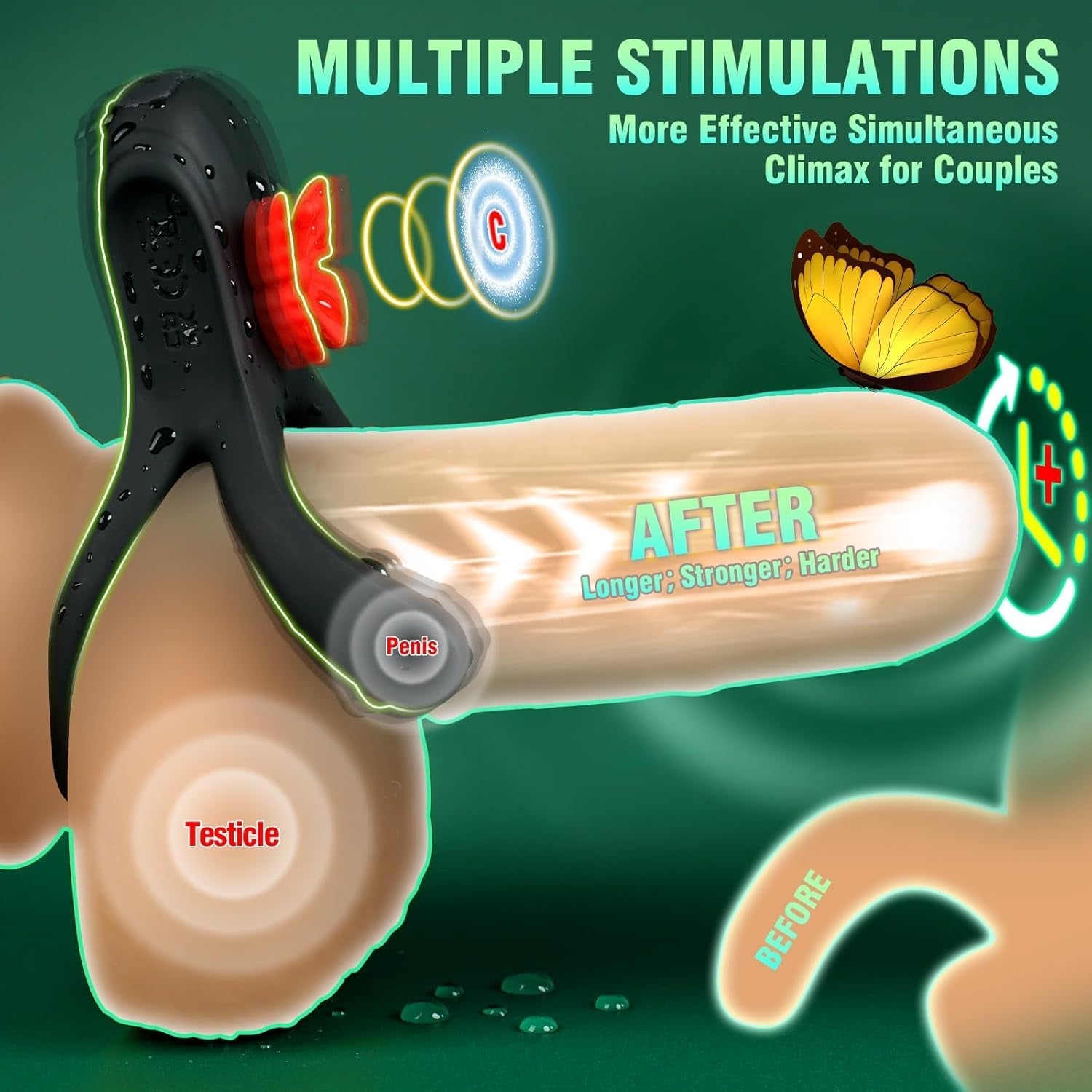 ButterflyRush Powerful Vibrating Couples Cock Ring