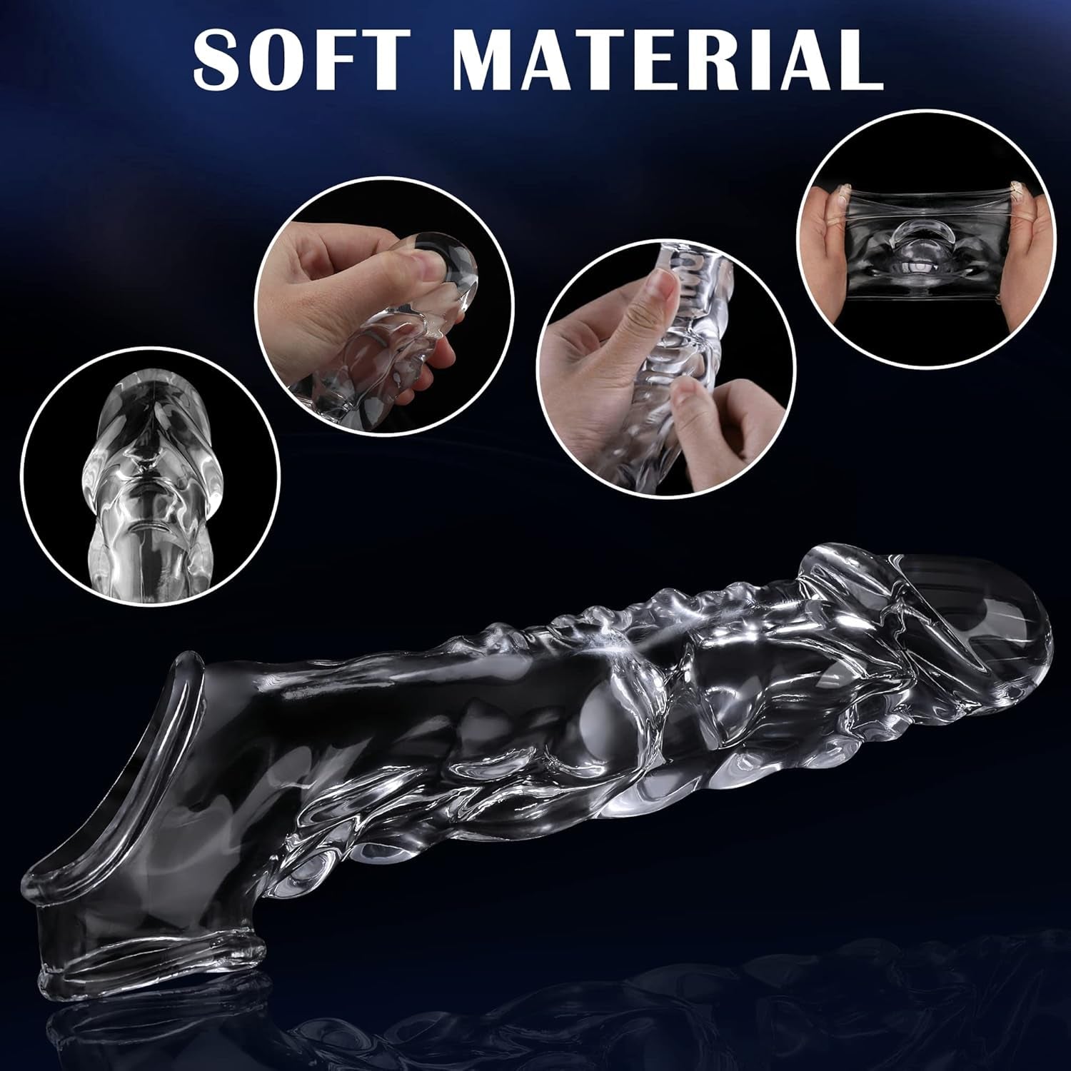 ClearCharge Vibrating Penis Sleeve Extender