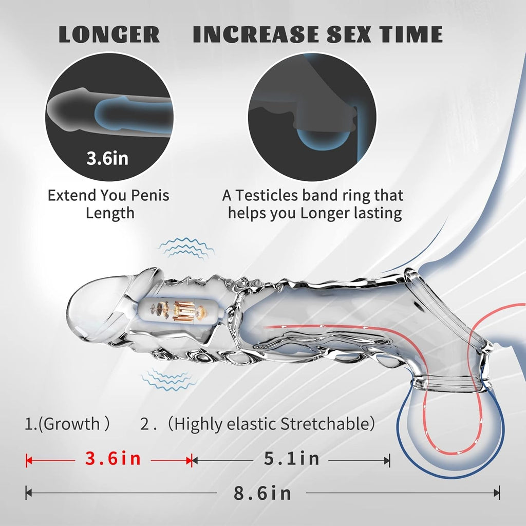 ClearCharge Vibrating Penis Sleeve Extender
