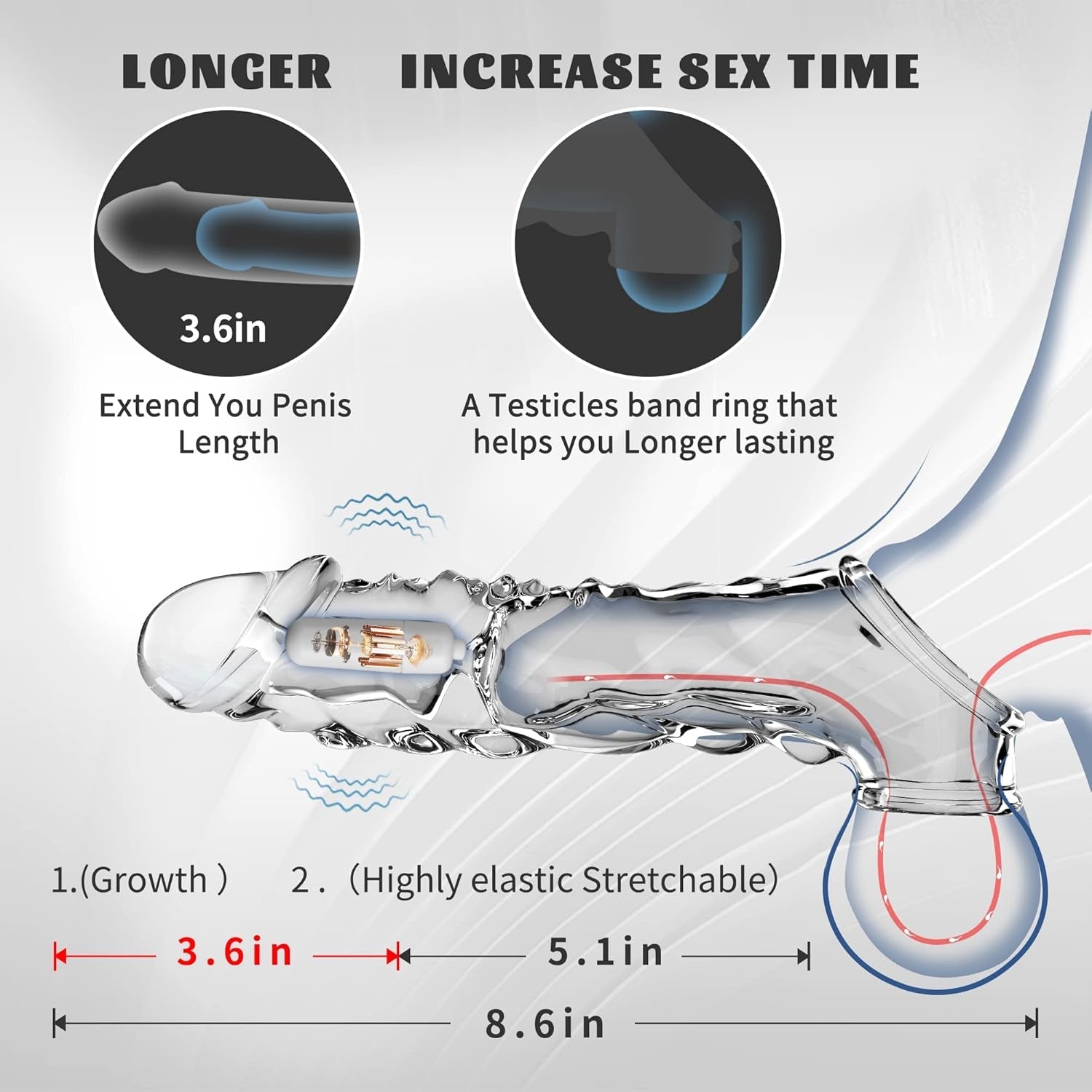 ClearCharge Vibrating Penis Sleeve Extender