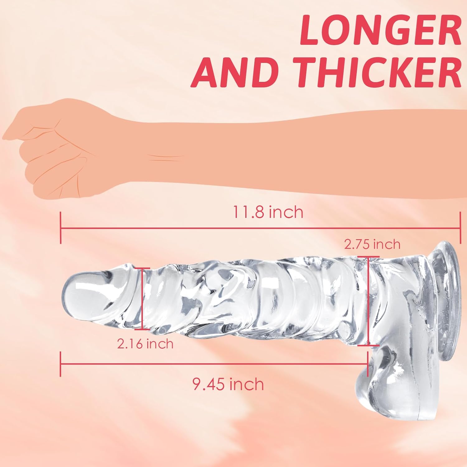 ClearCrave 11.8" Muscled Dildo