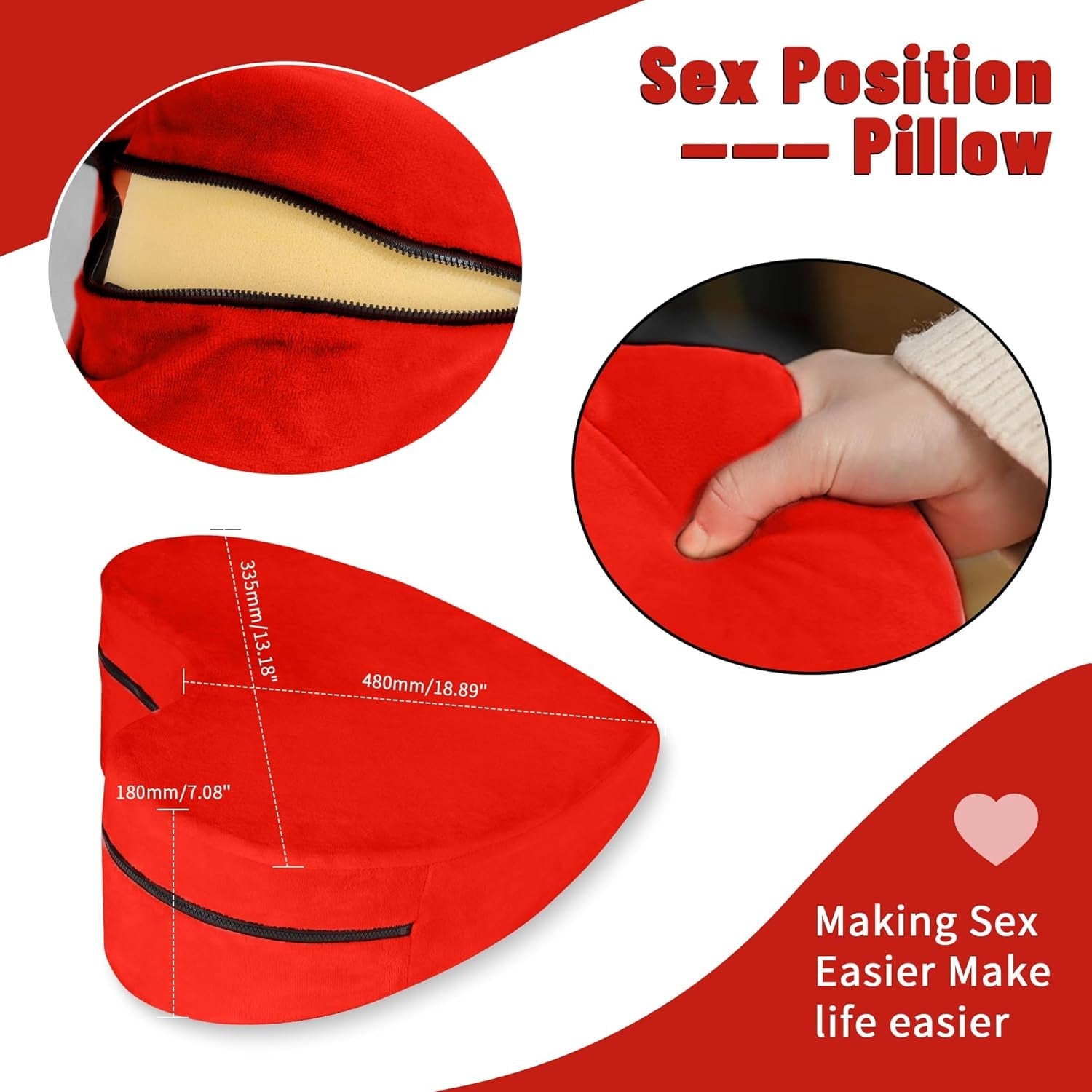 CrimsonAmour Heart-Shaped Sex Position Pillow