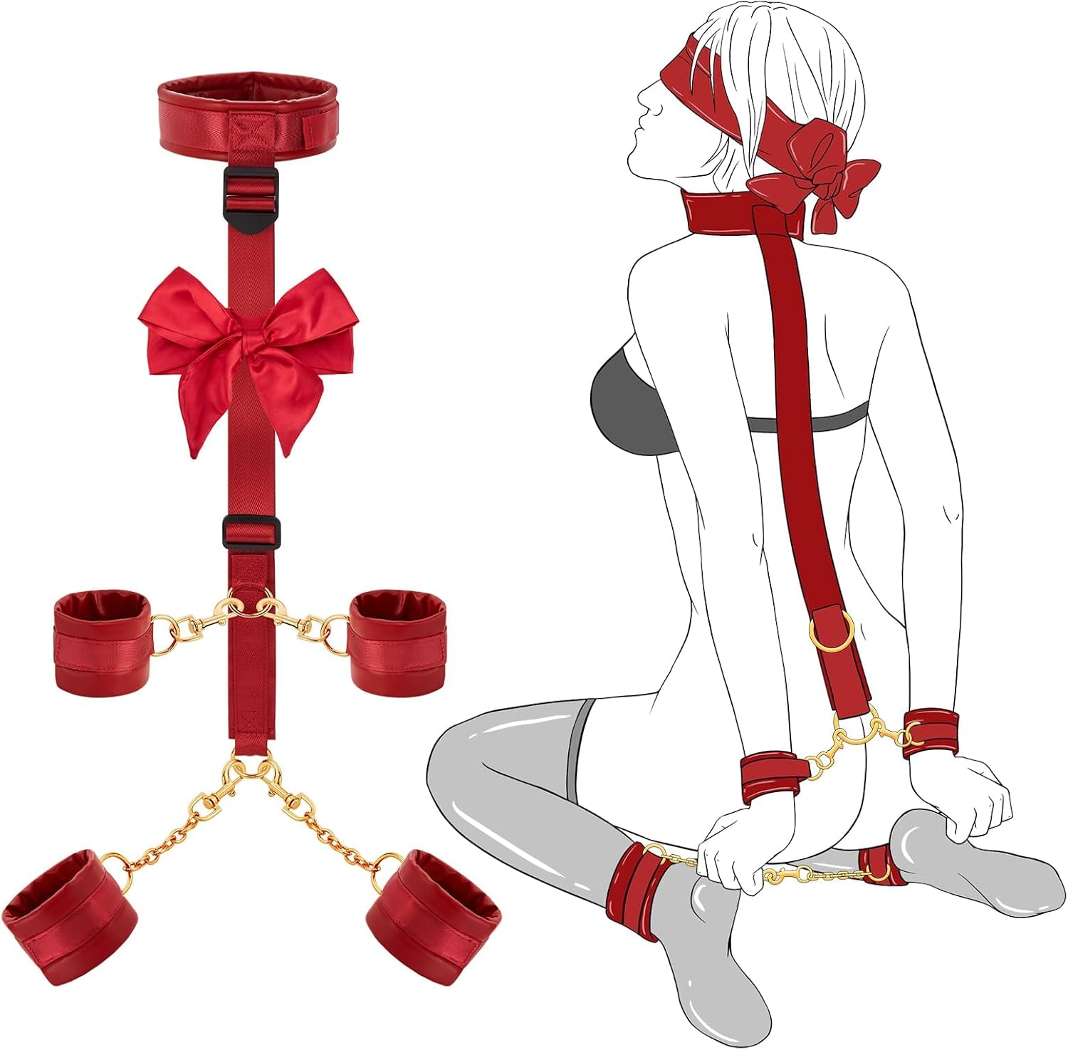 CrimsonBind Collar & Cuff BDSM Kit