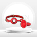 CrimsonBloom Silicone Rose Ball Gag With Removable Plug