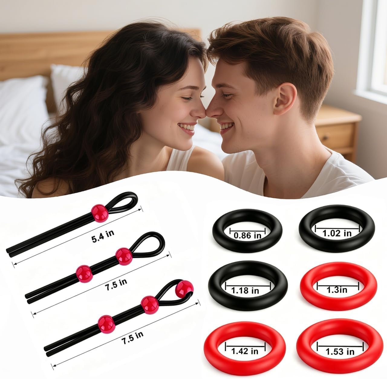 CrimsonFlex 9-Piece Adjustable Cock Ring Set