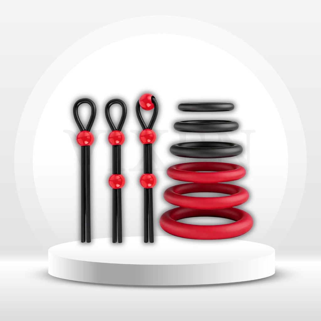 CrimsonFlex 9-Piece Adjustable Cock Ring Set
