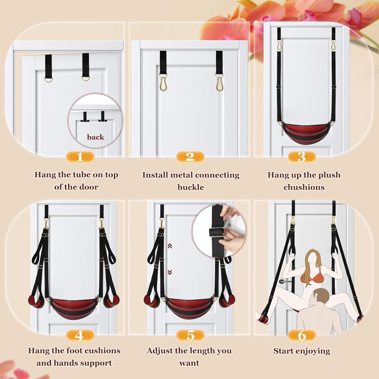 CrimsonLock Door & Thigh Restraints Sex Swing
