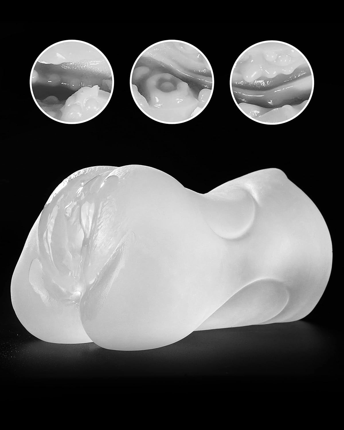 CrystalGrip Transparent 3-in-1 Pocket Pussy Male Stroker