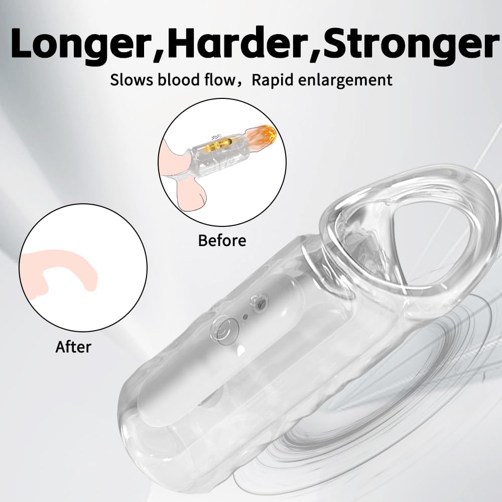 CrystalPulse Transparent Vibrating Penis Sleeve Ring