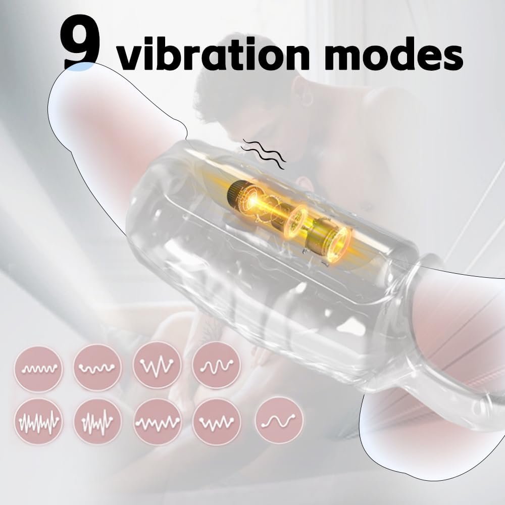CrystalPulse Transparent Vibrating Penis Sleeve Ring