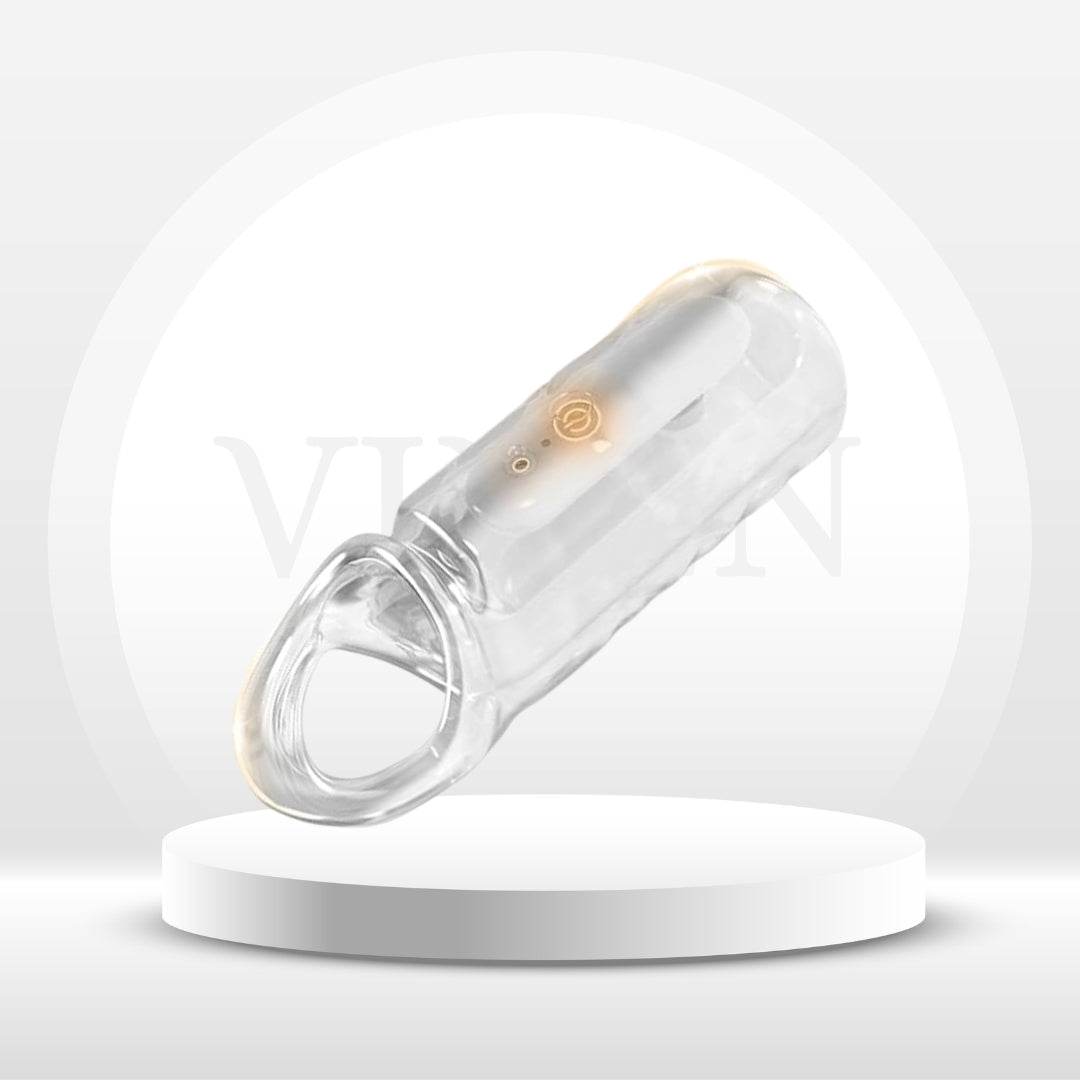 CrystalPulse Transparent Vibrating Penis Sleeve Ring