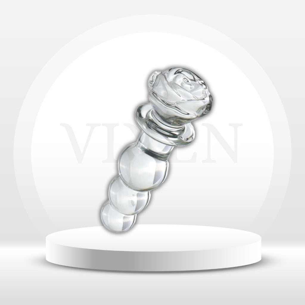 CrystalTrail Glass Beaded Anal Plug