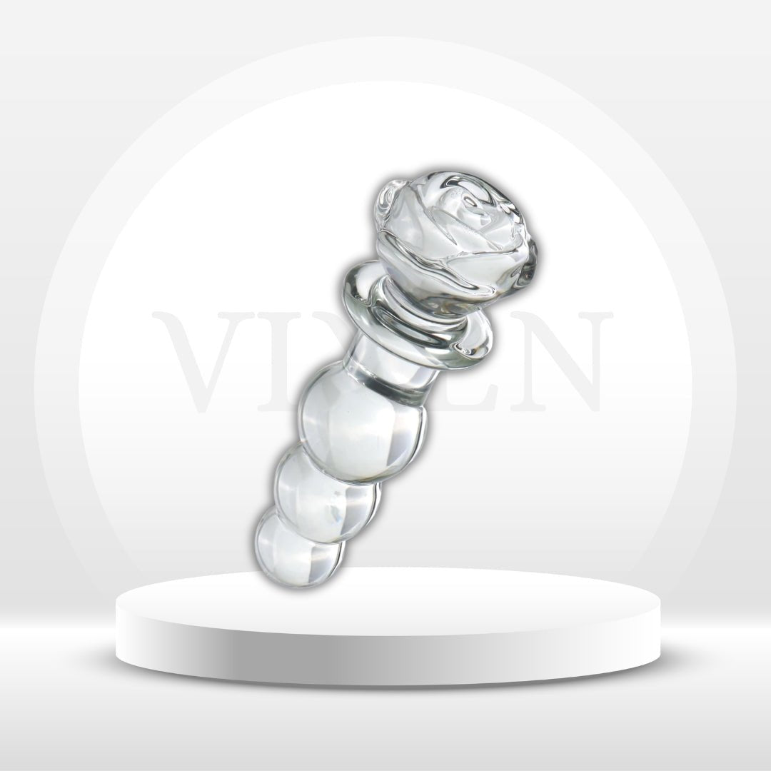 CrystalTrail Glass Beaded Anal Plug