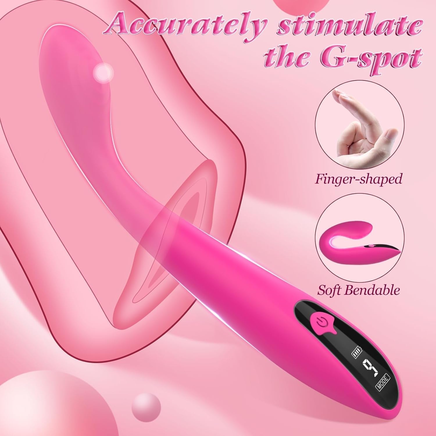 CurveGlow G-Spot Vibrator Wand with LCD