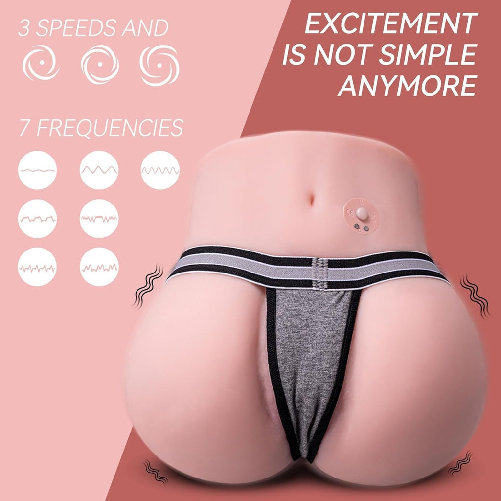 CurveVibe Vibrating TPE Pocket Pussy Sex Doll Stroker