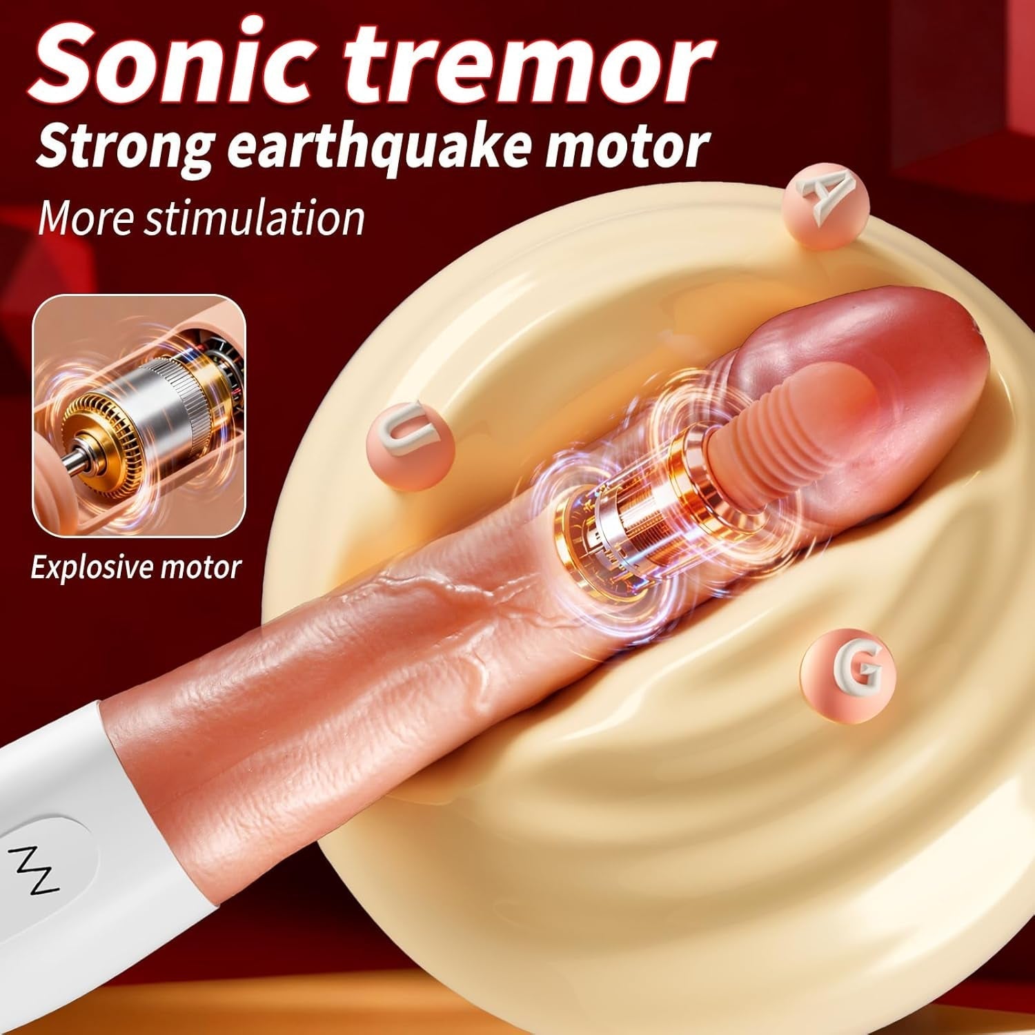 CyanStroke 8.4” Thrusting G-Spot Vibrator Dildo