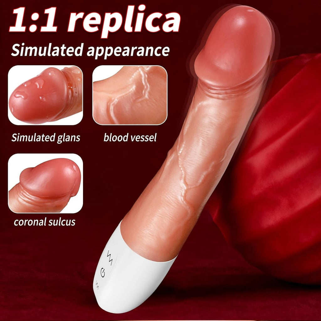 CyanStroke 8.4” Thrusting G-Spot Vibrator Dildo