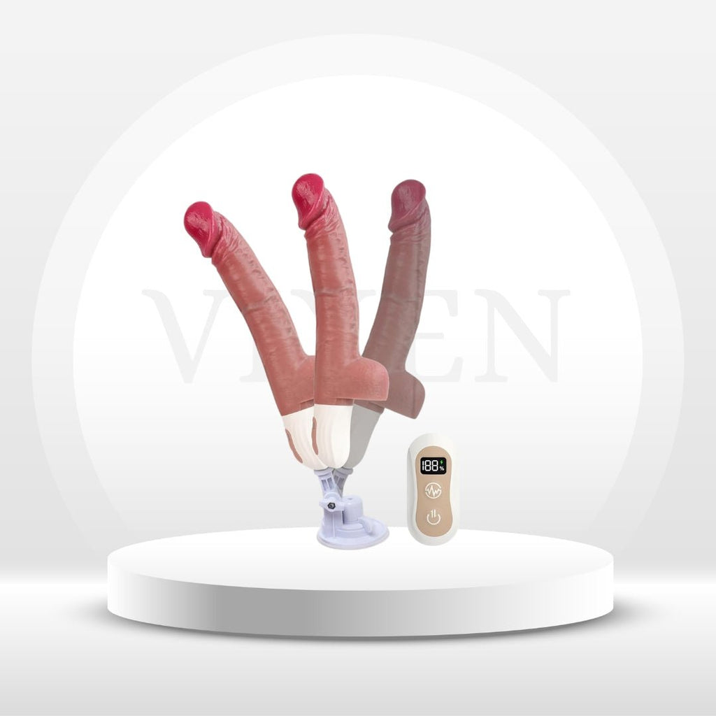 DaddyThrust Realistic Vibrating & Thrusting Silicone Dildo