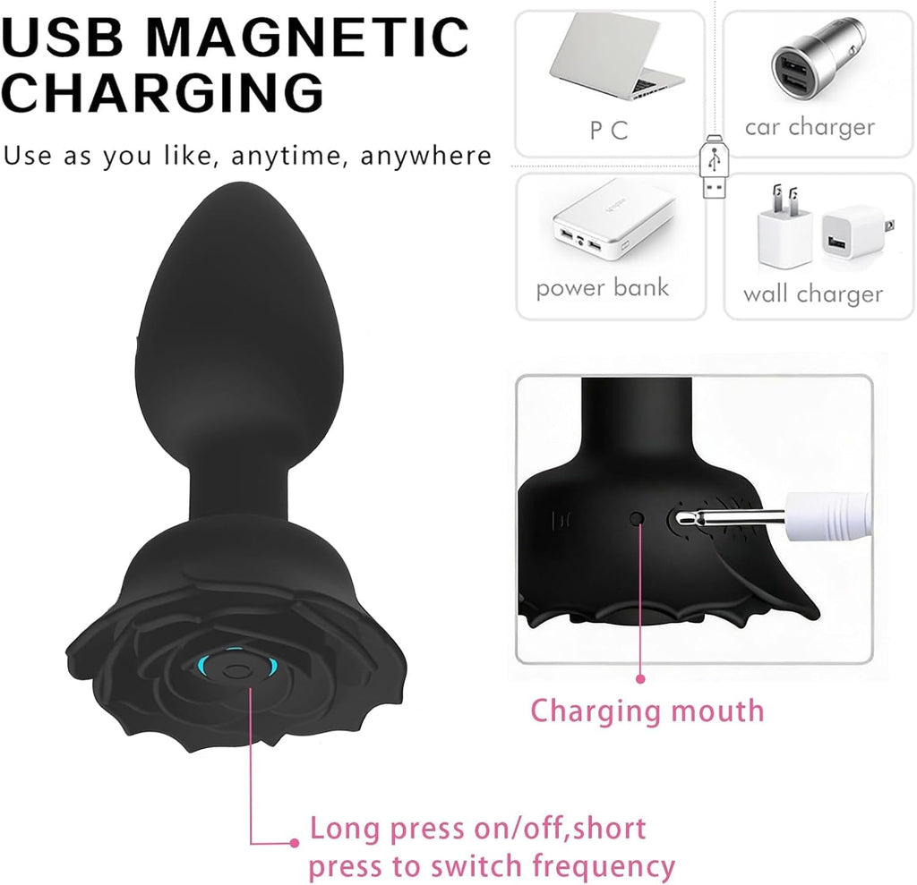 DarkBloom Rose Anal Plug Vibrator