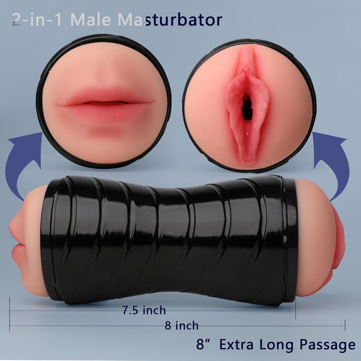 DeepDuo 8.27-Inch Dual Male Stroker