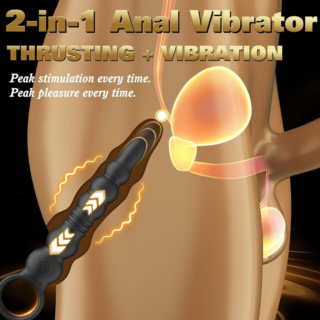 DeepRush Thrusting Anal Beads Prostate Massager Vibrator