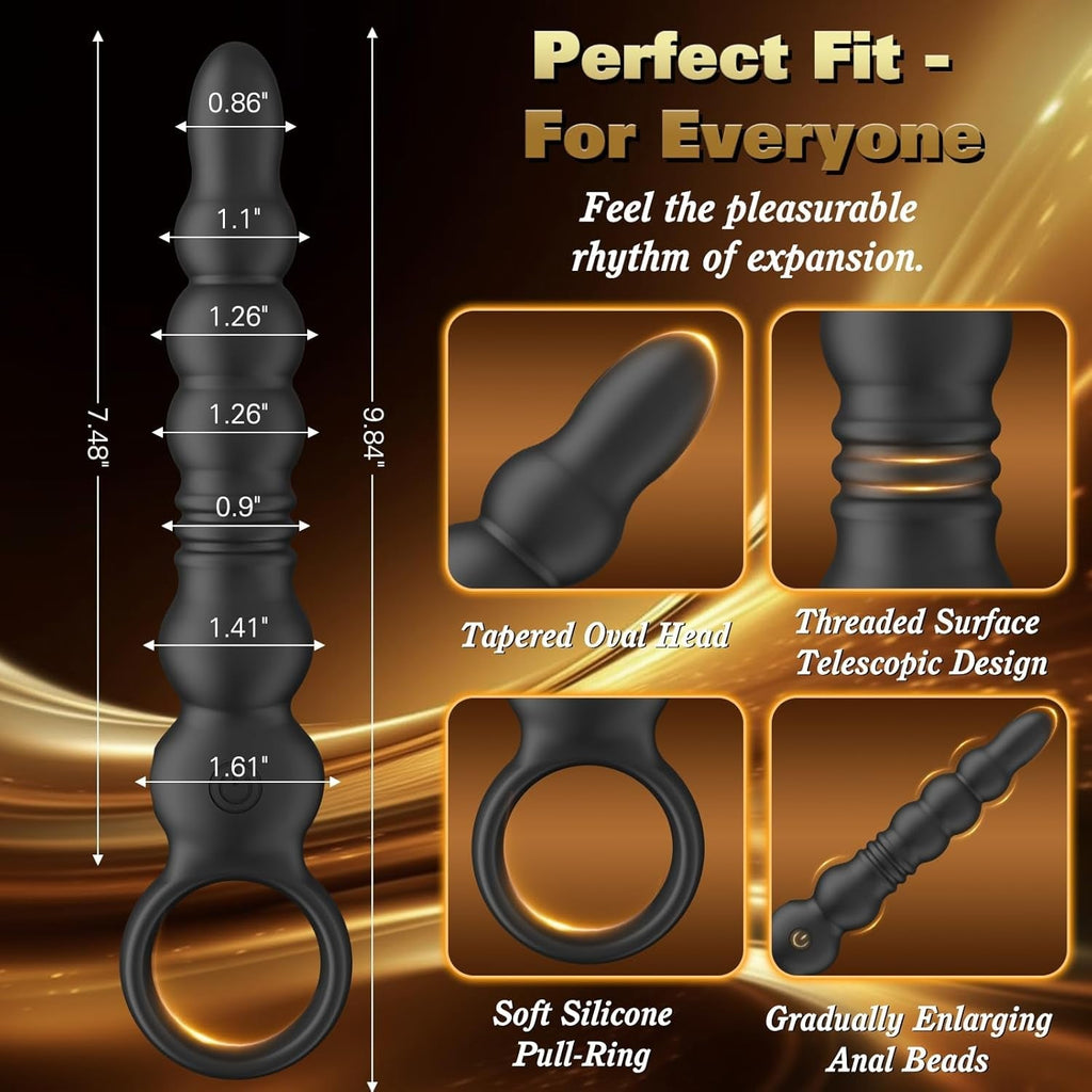 DeepRush Thrusting Anal Beads Prostate Massager Vibrator