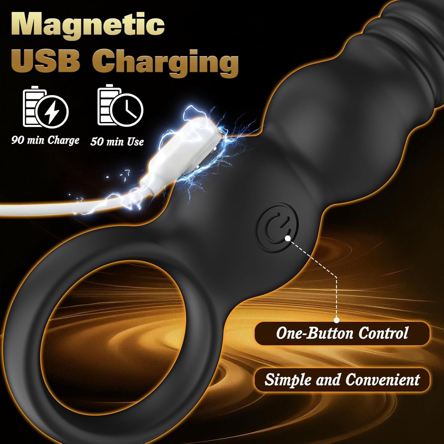 DeepRush Thrusting Anal Beads Prostate Massager Vibrator