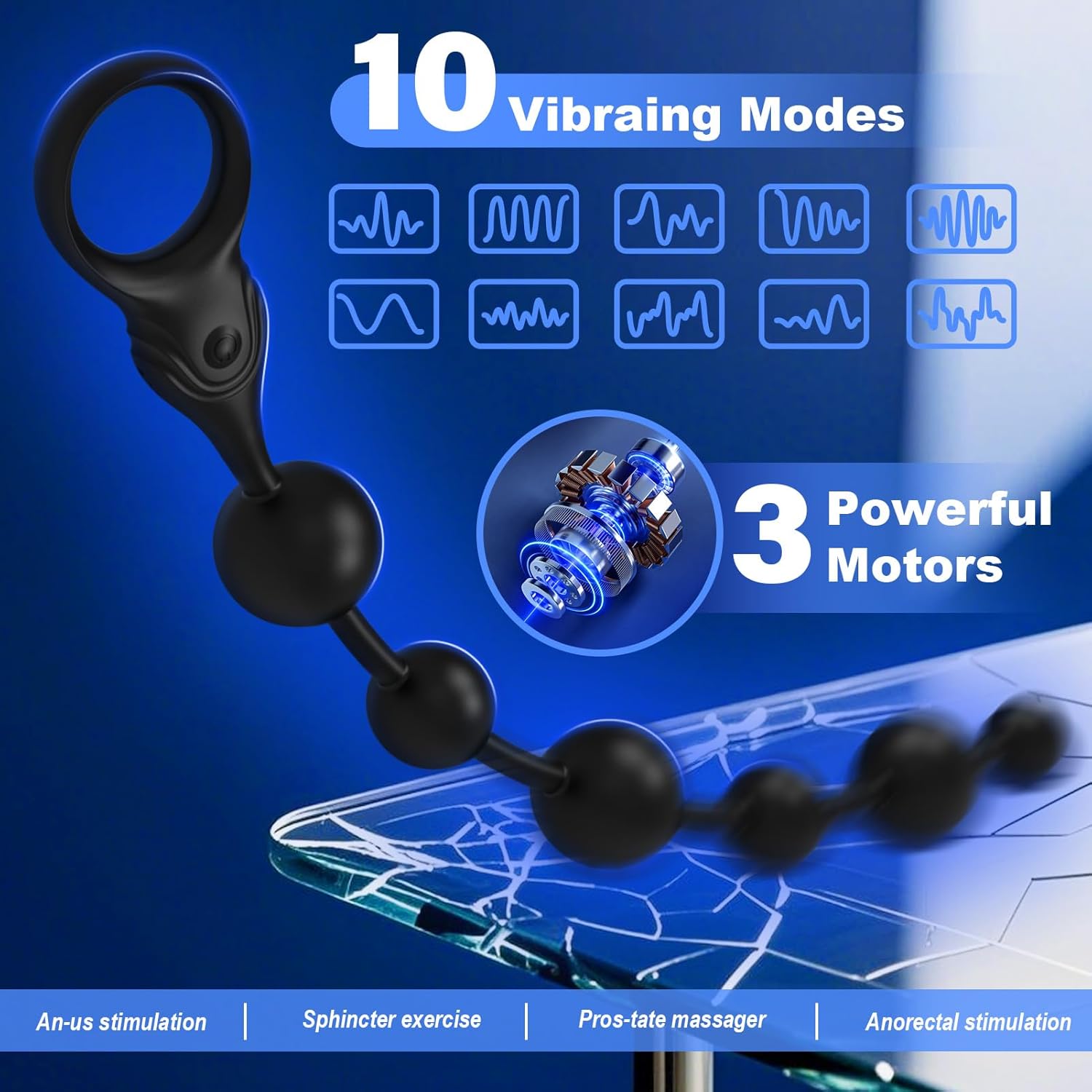 DeepSpiral 3-Motor Vibrating Anal Beads