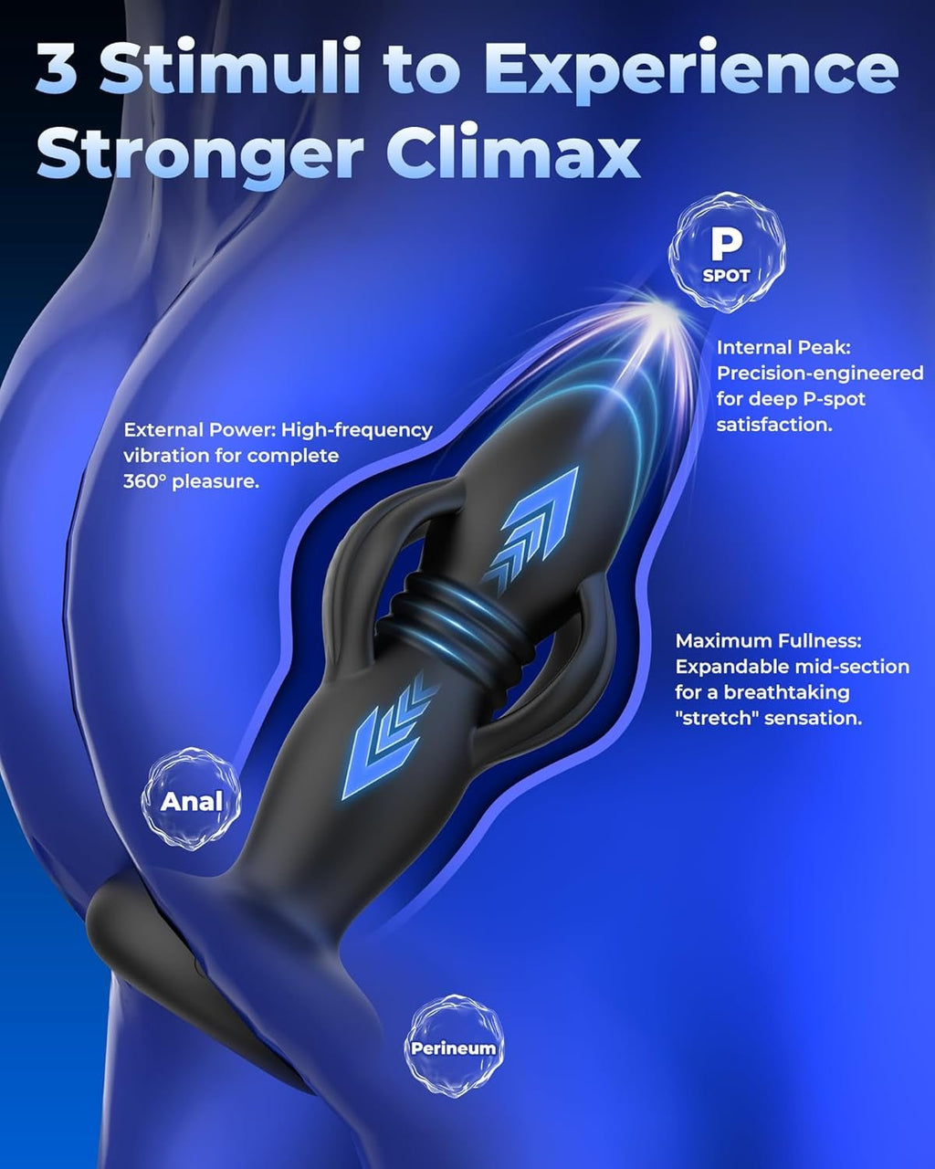 DeepWing AI App-Control Expanding Prostate Massager