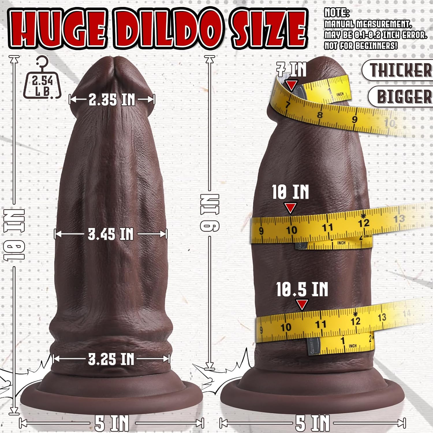 DepthMaster 10" Thick Anal Dildo with Suction Base