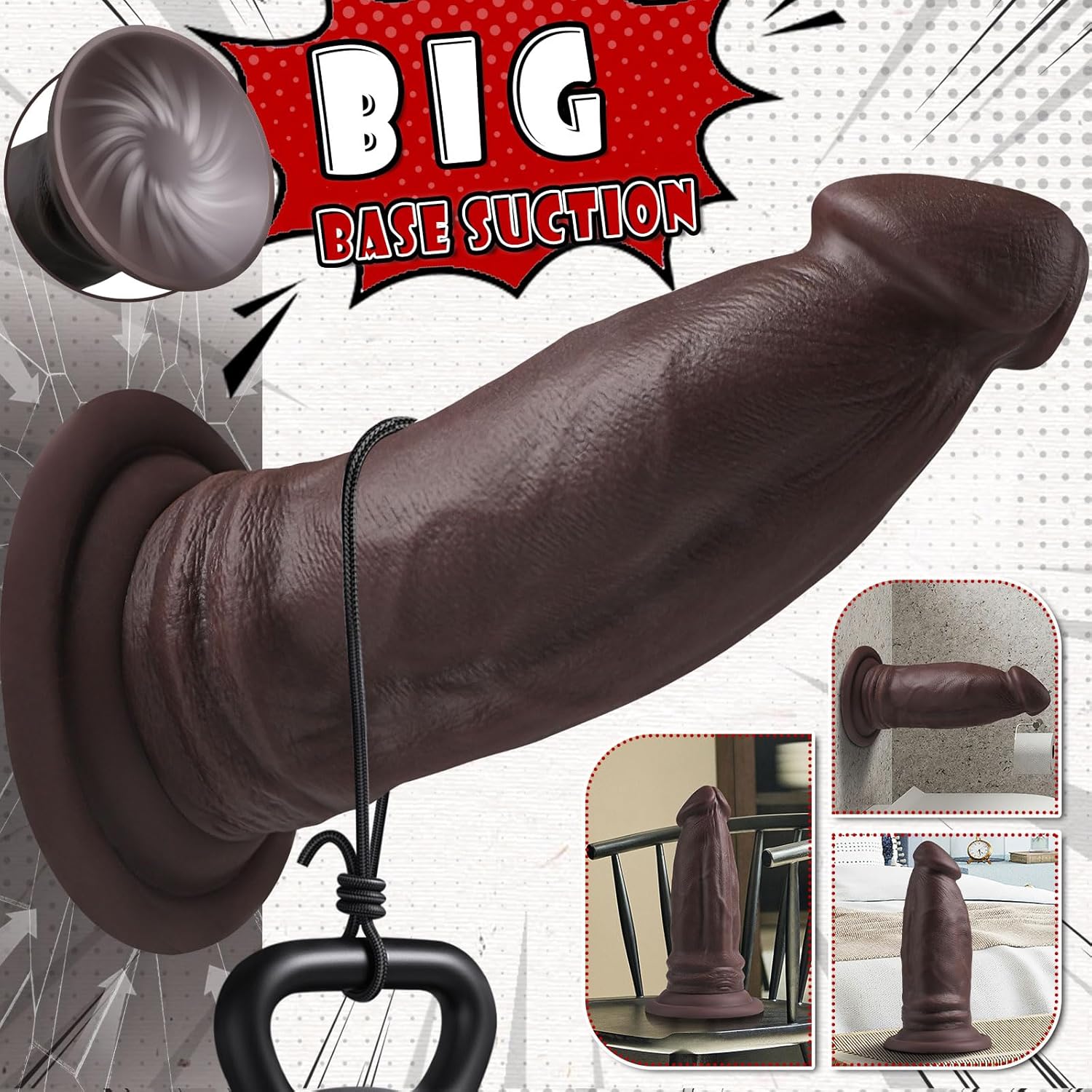 DepthMaster 10" Thick Anal Dildo with Suction Base