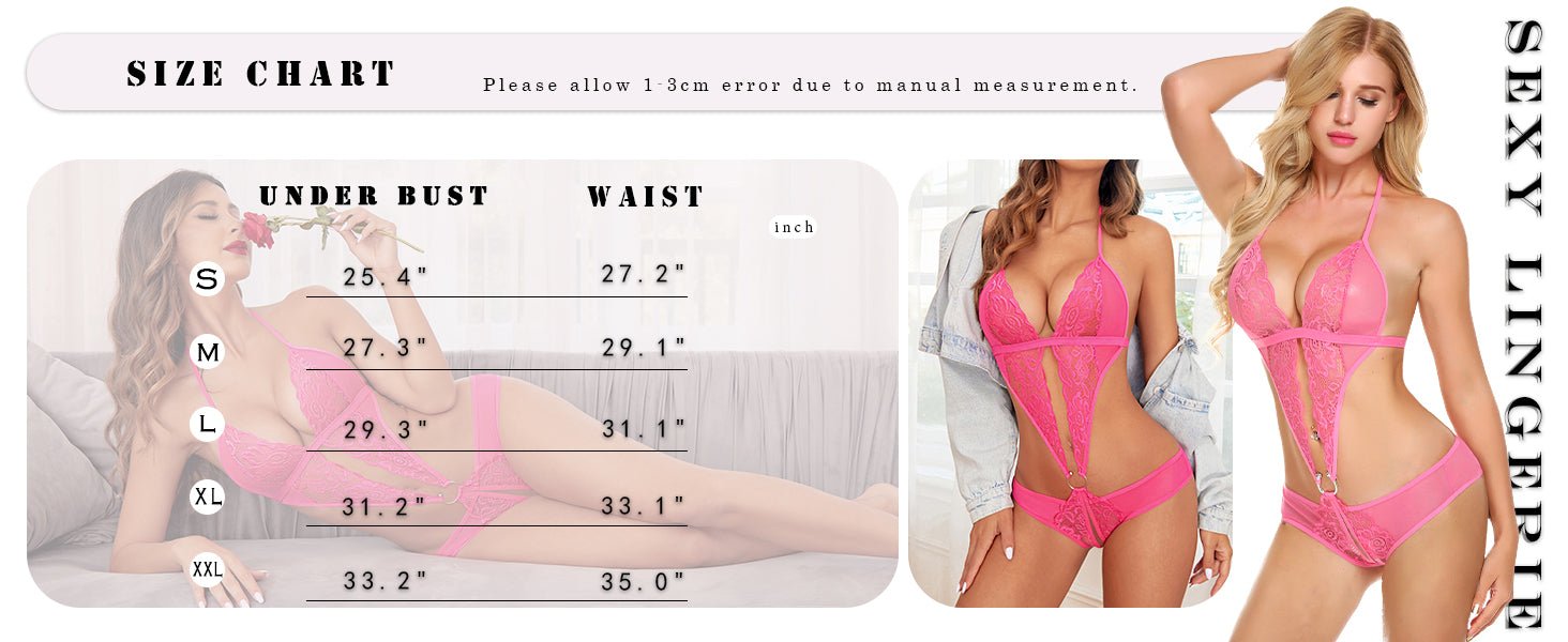 DesireBloom Deep V Lace Teddy