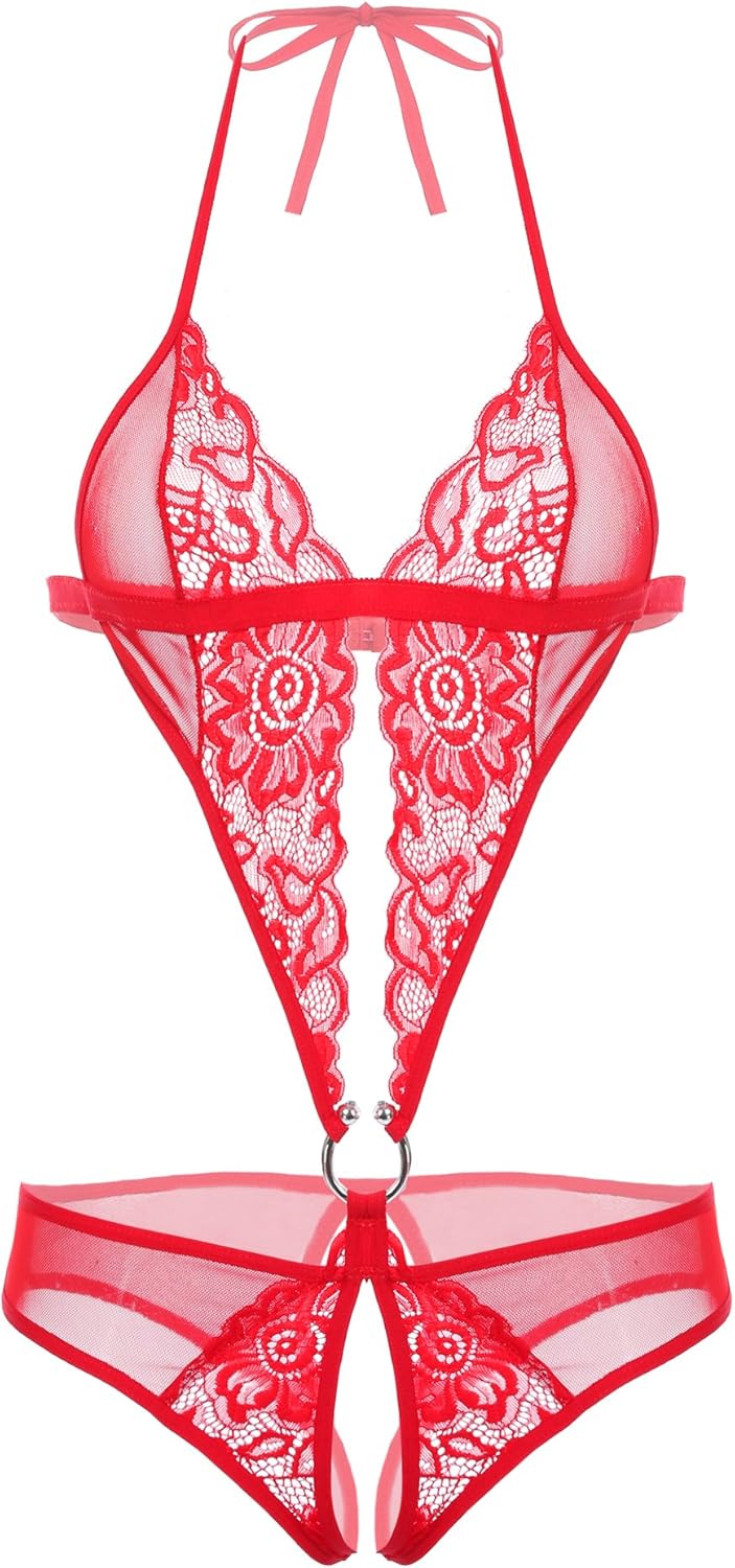 DesireBloom Deep V Lace Teddy