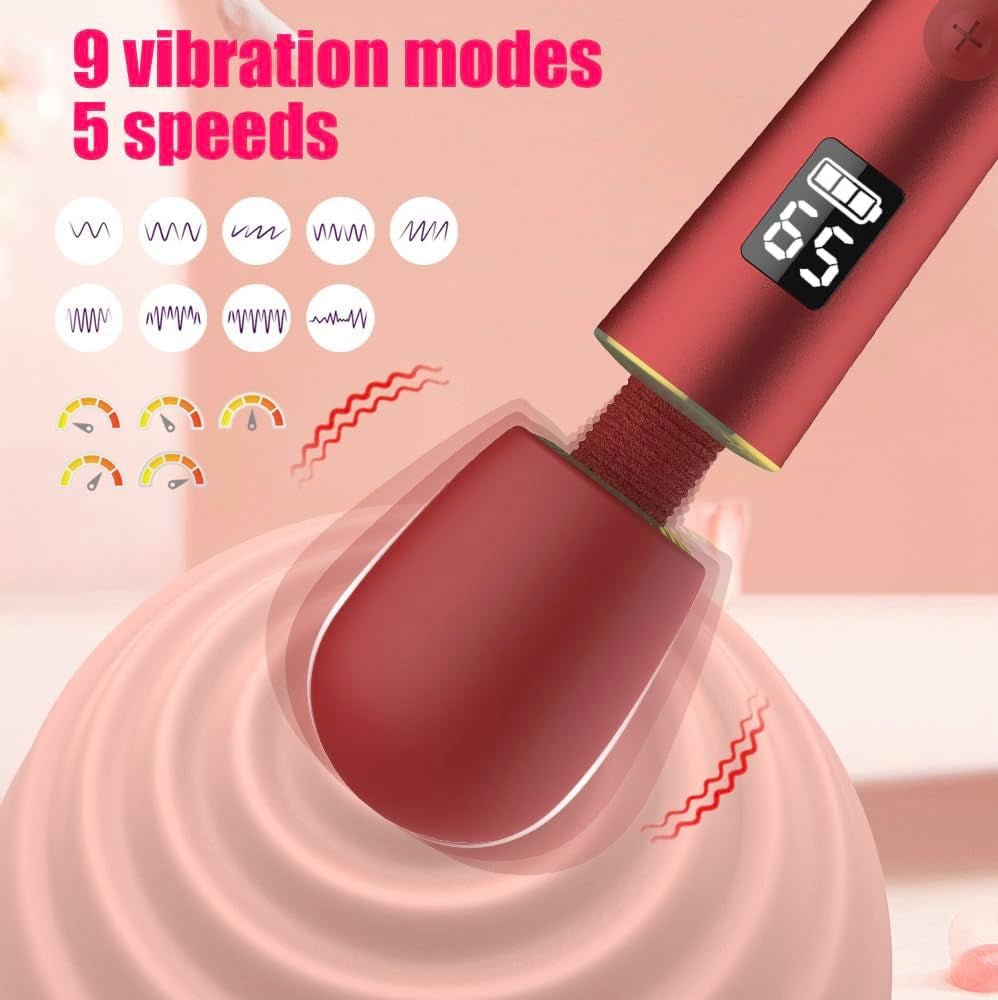 DigitGlow Premium Wand Vibrator, 9 Modes