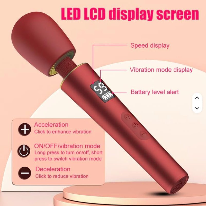 DigitGlow Premium Wand Vibrator, 9 Modes