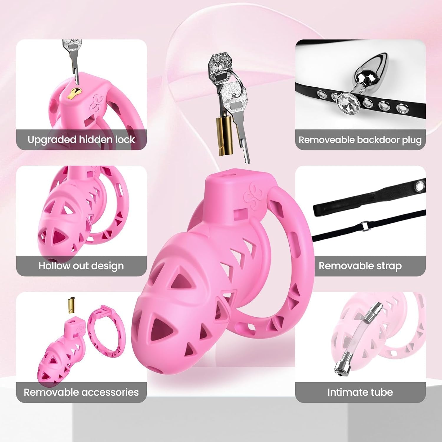 DominaRose Extreme BDSM Male Chastity Cage Harness