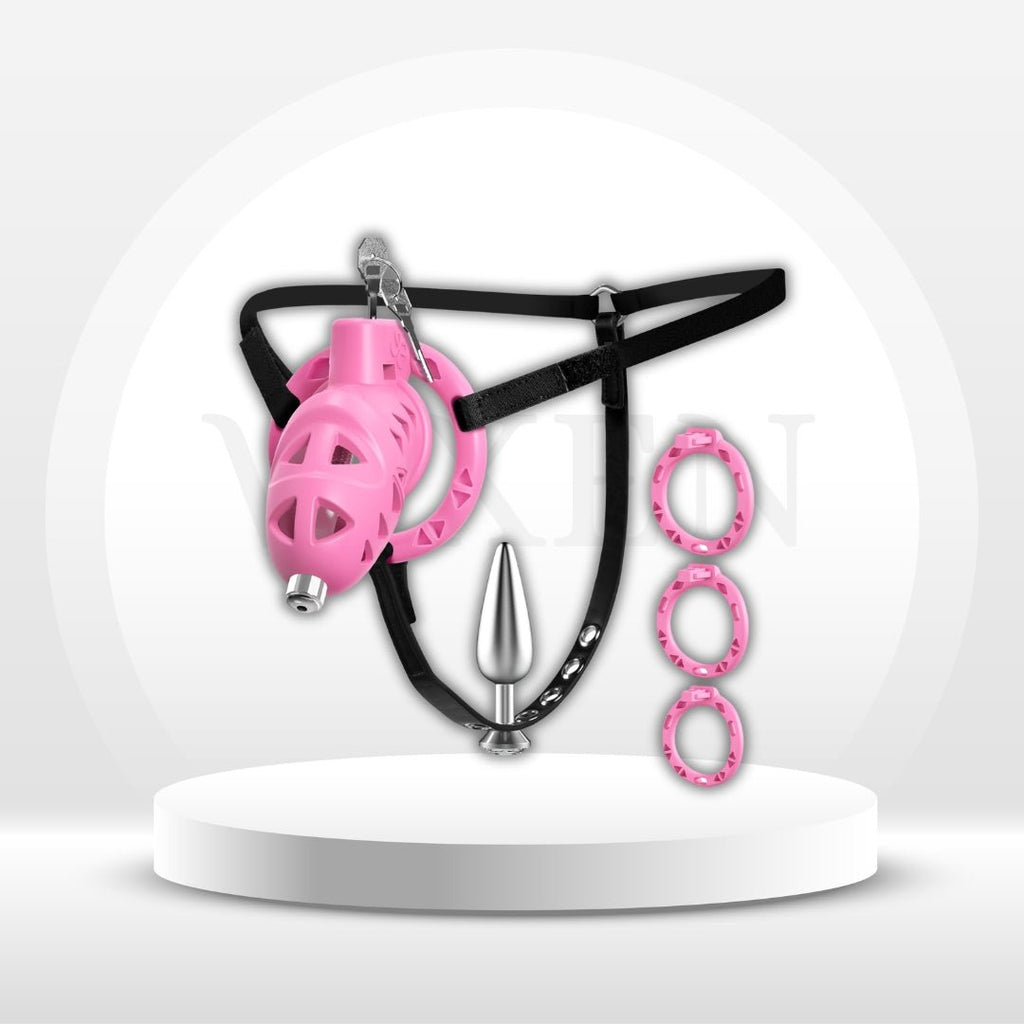 DominaRose Extreme BDSM Male Chastity Cage Harness