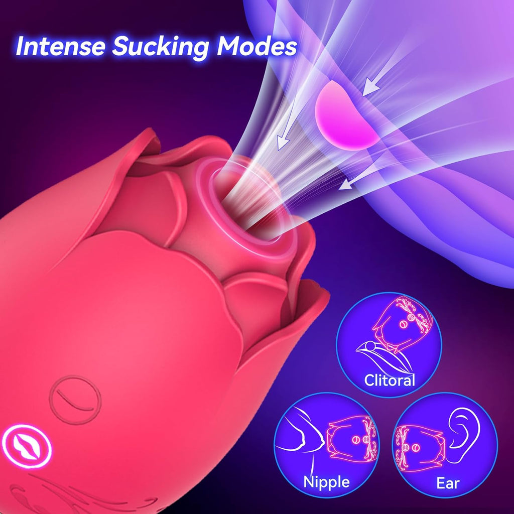 DoubleTrouble Rose Flapping Vibrator & Clitoral Suction