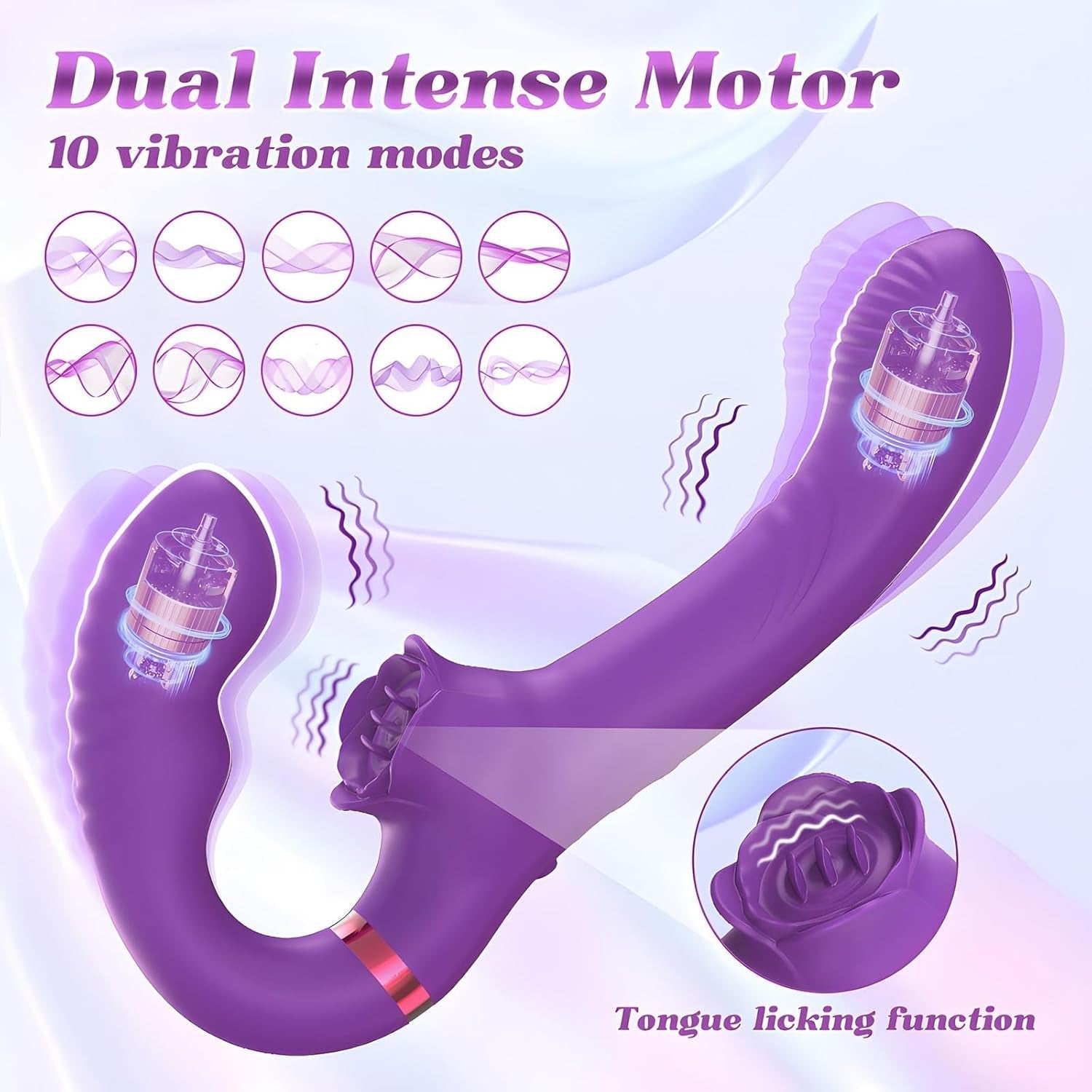 DualKiss Strapless Strap-On G-Spot Dildo Vibrato