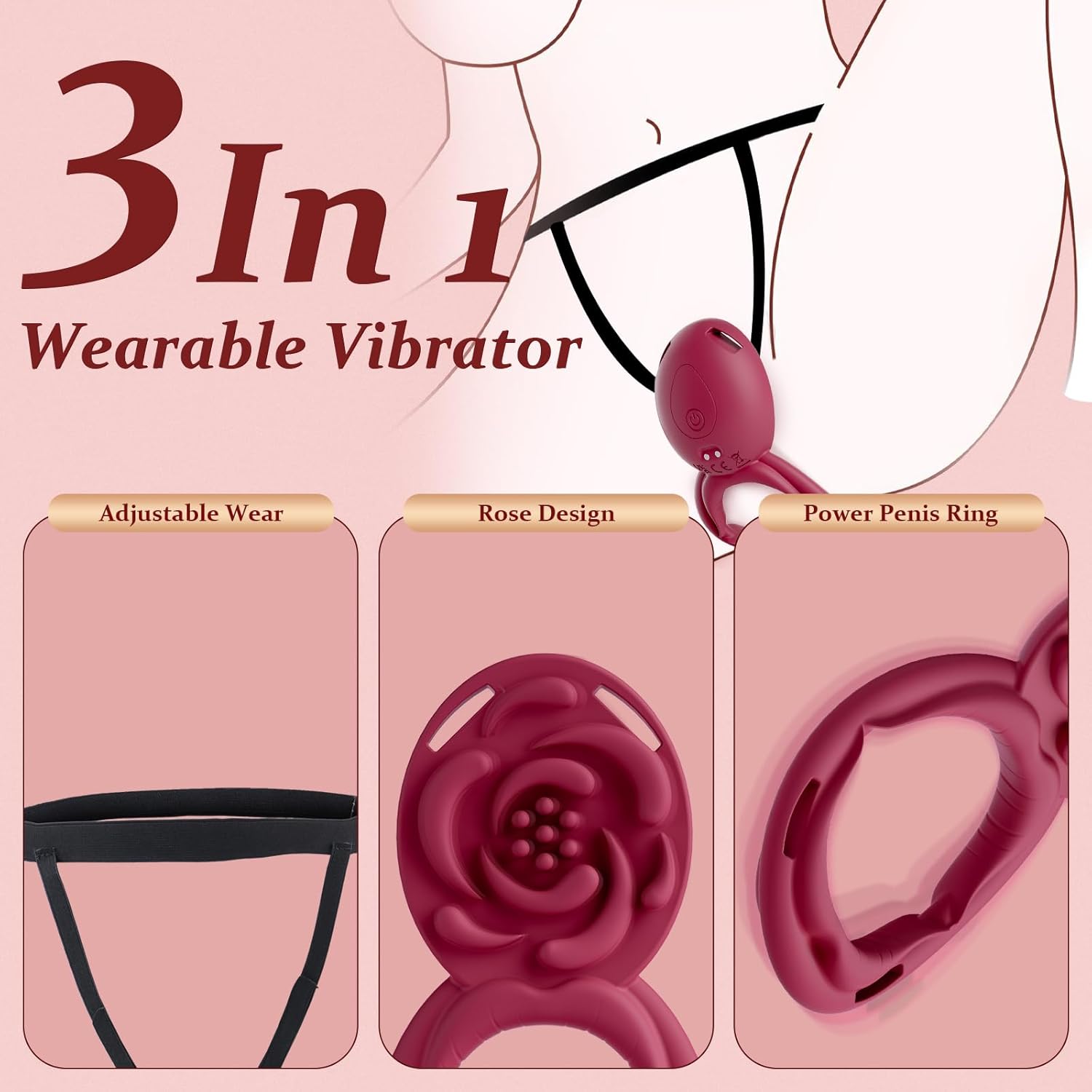DualMuse 3-in-1 Rose Clit & Cock Ring Vibrator