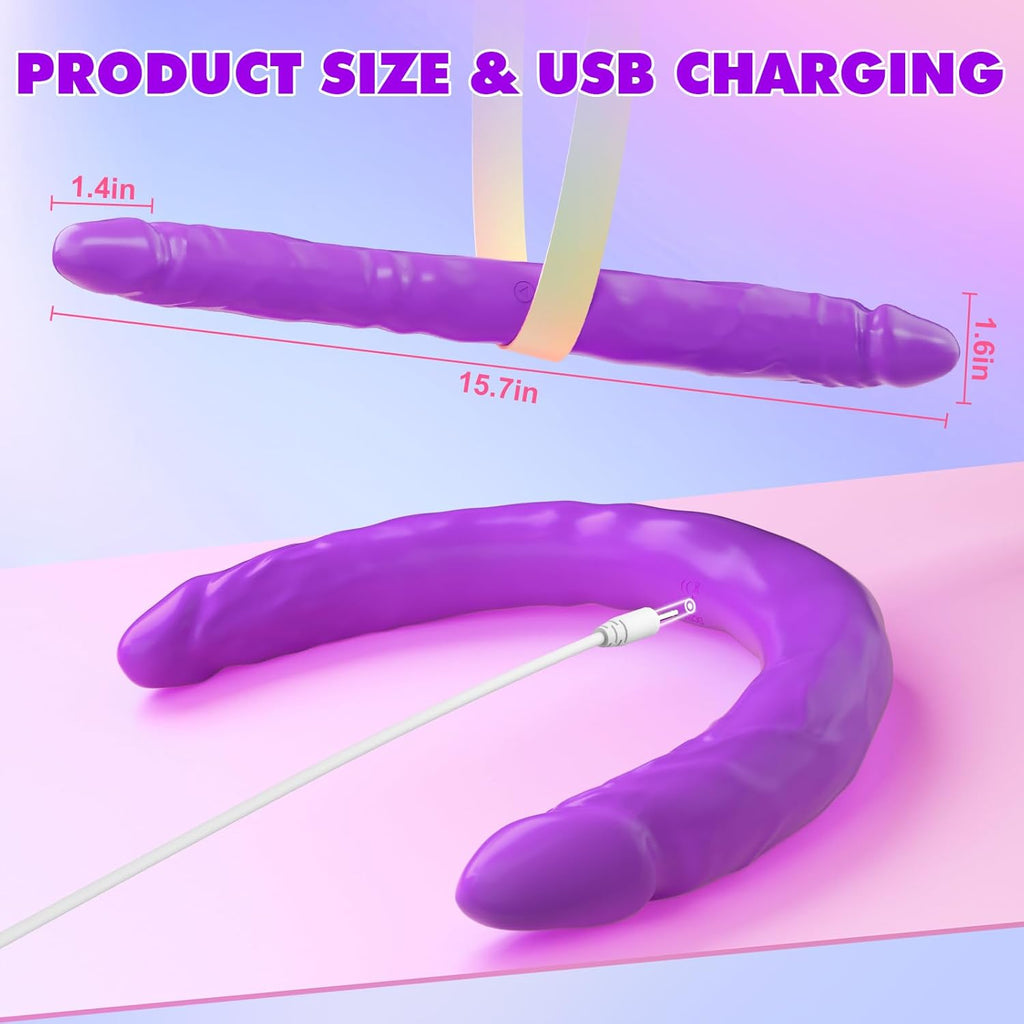 DualVibe 15.7" Double-Ended Dildo Vibrator