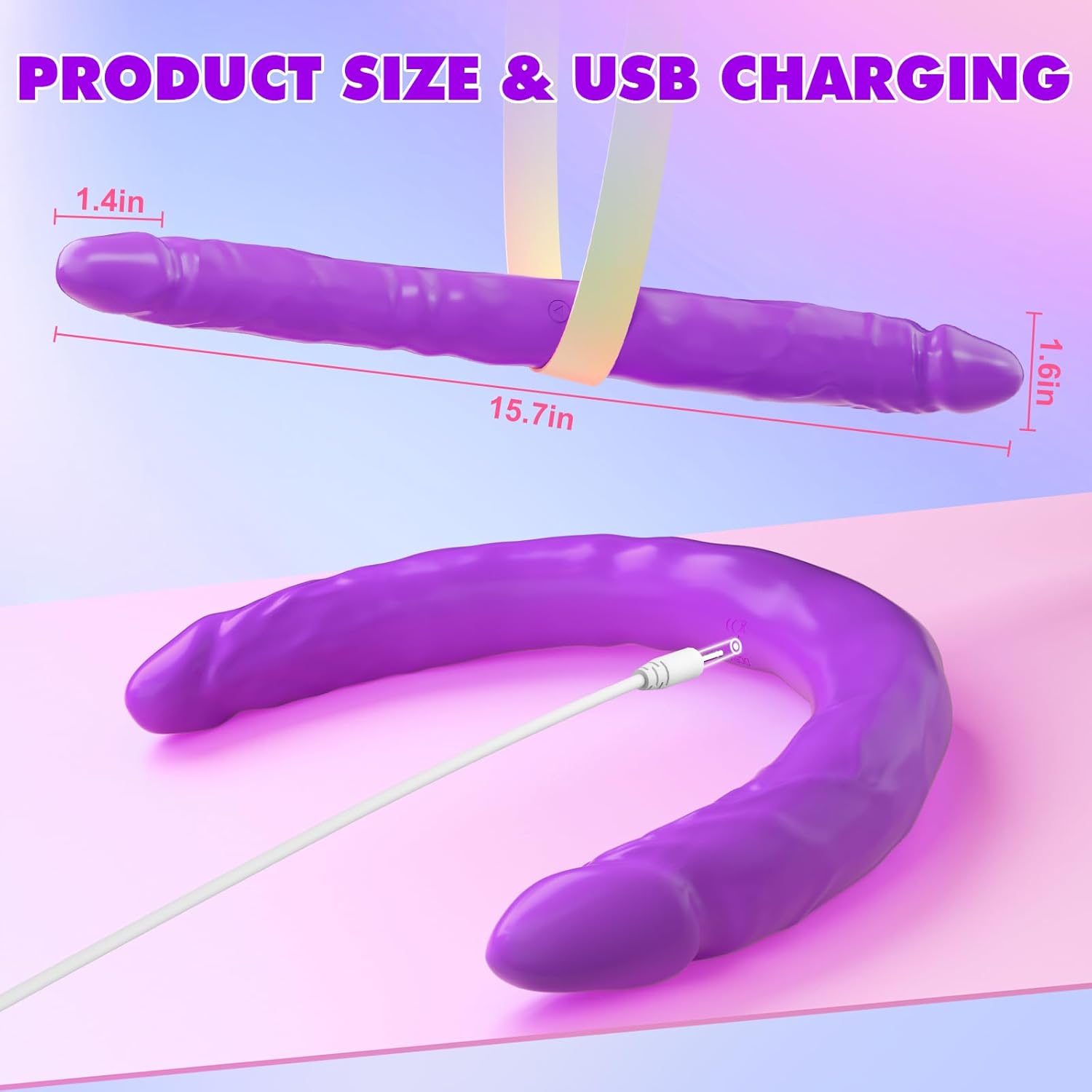 DualVibe 15.7" Double-Ended Dildo Vibrator