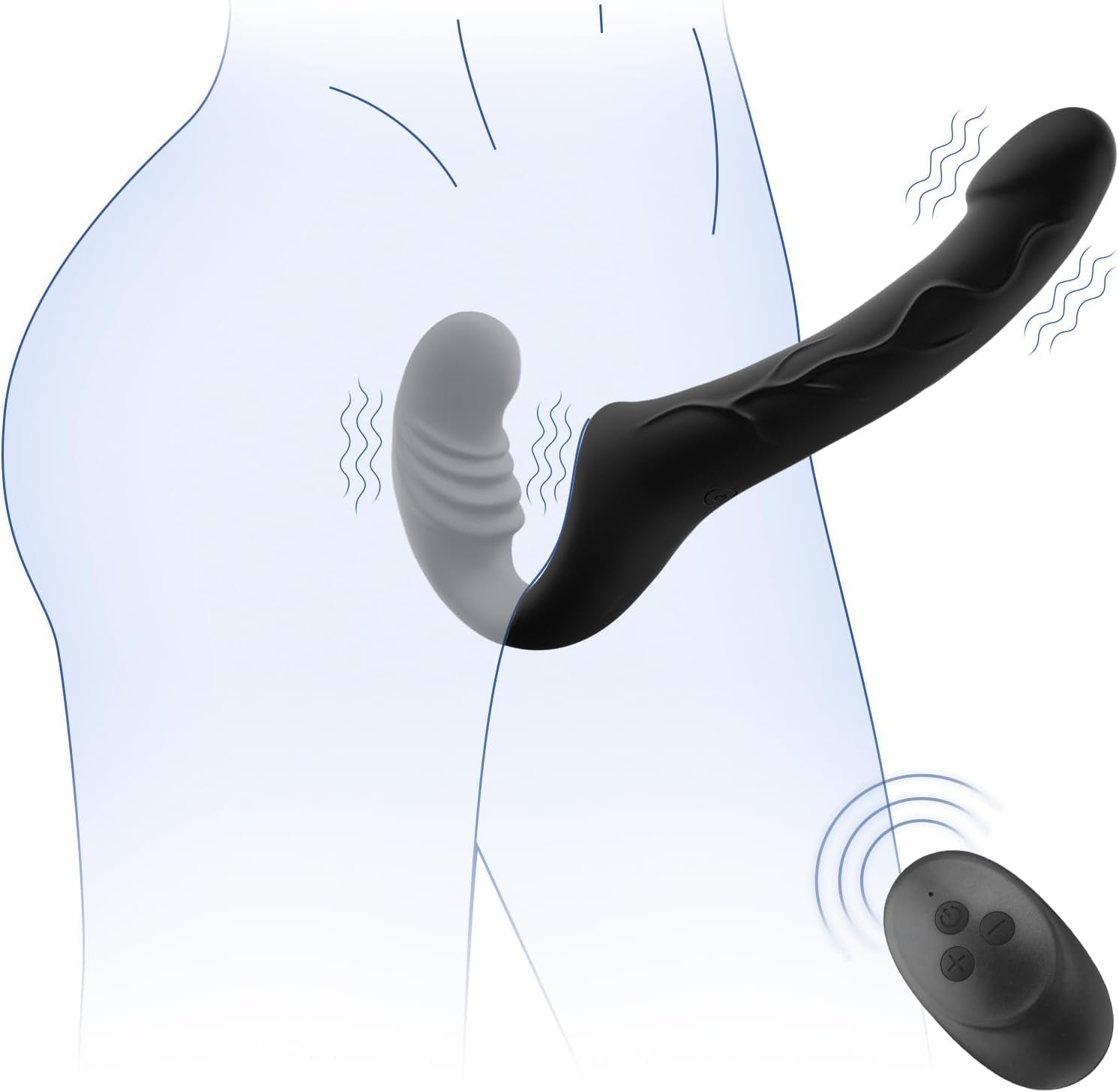 DuoCurve Strapless Strap-On Double Dildo Vibrator