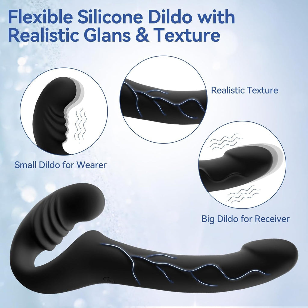 DuoCurve Strapless Strap-On Double Dildo Vibrator