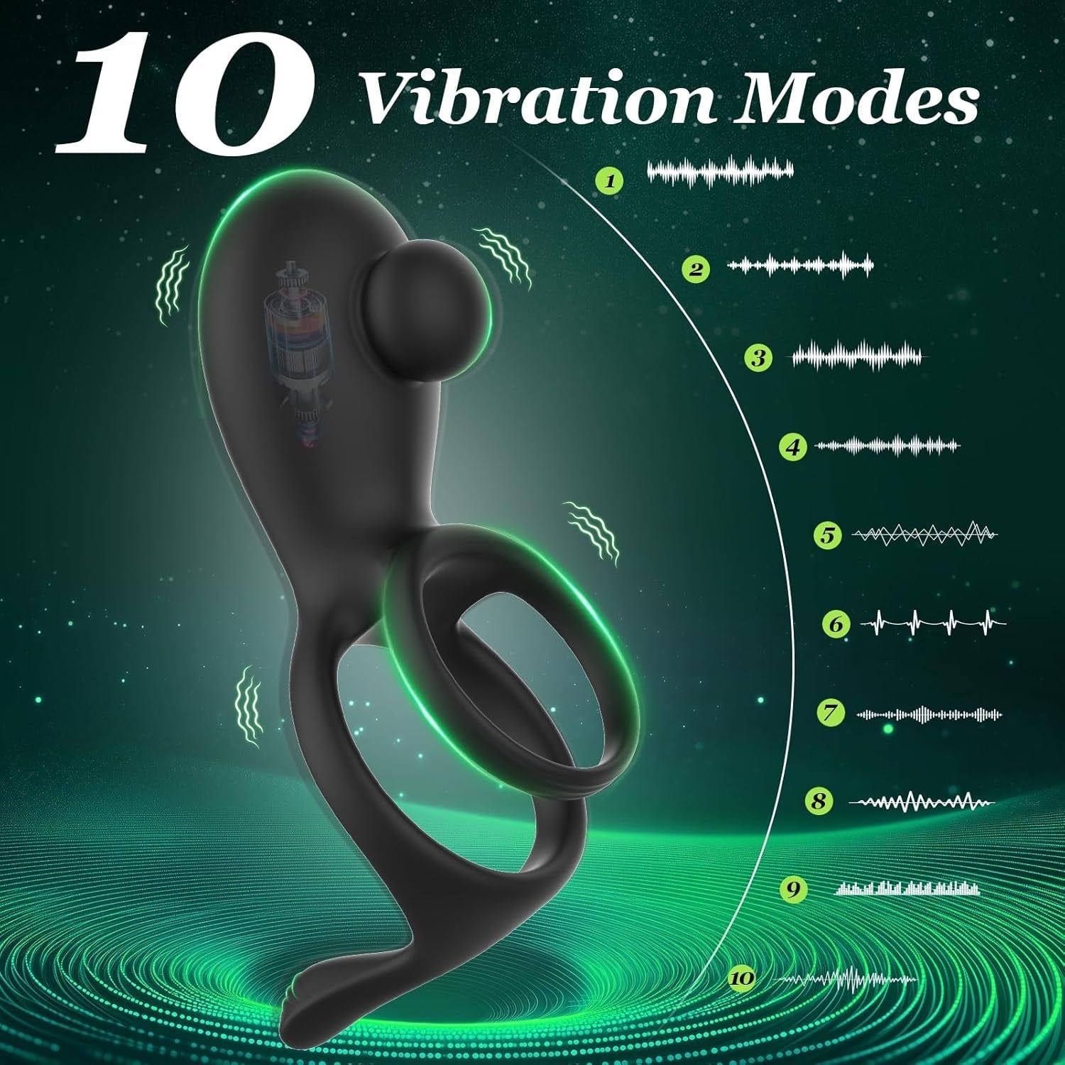 DuoGrip Vibrating Penis & Testicle Clit Stimulation Cock Ring