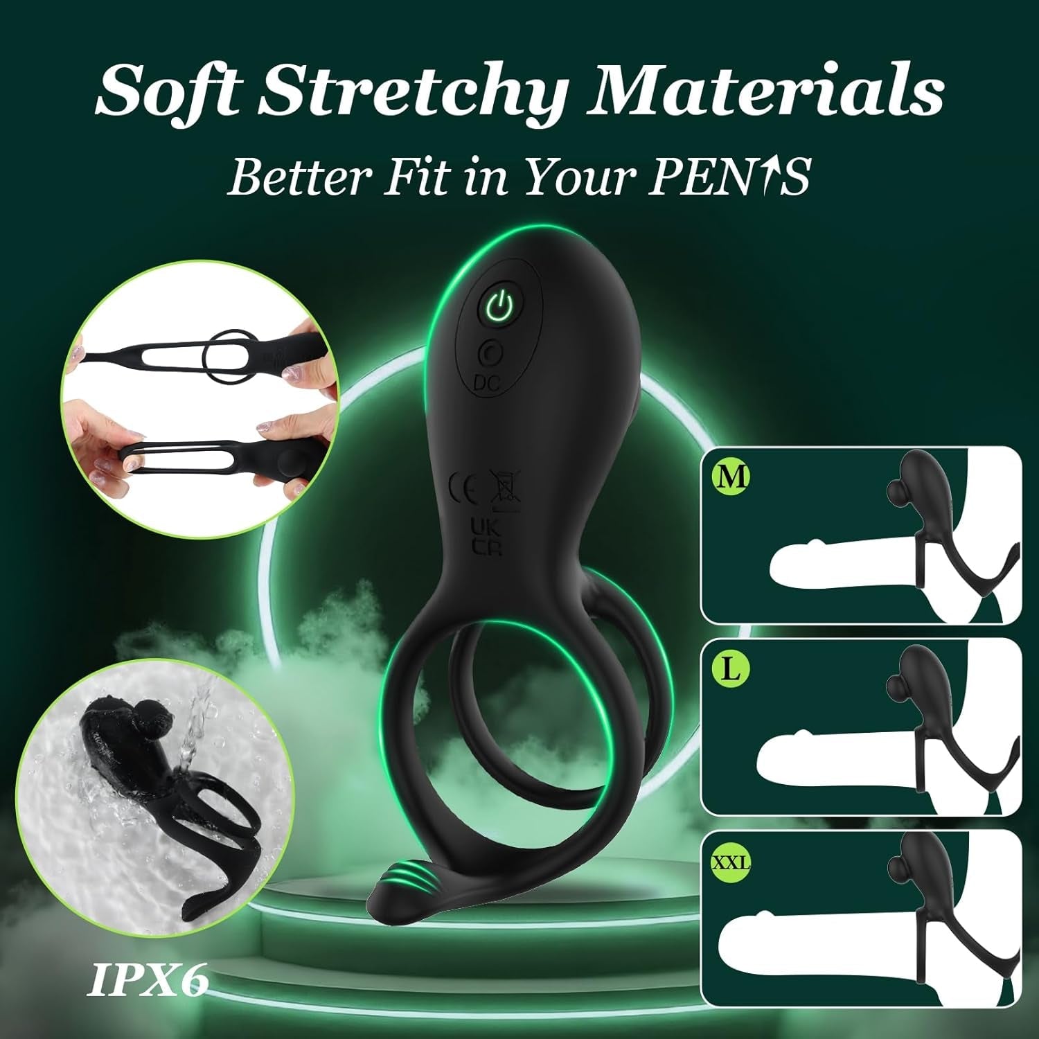 DuoGrip Vibrating Penis & Testicle Clit Stimulation Cock Ring